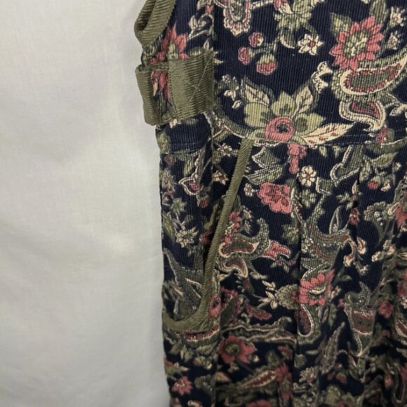 Bentley Women’s Dresses S Vintage Paisley Sleeveless Long Dress Black Corduroy - Picture 6 of 6